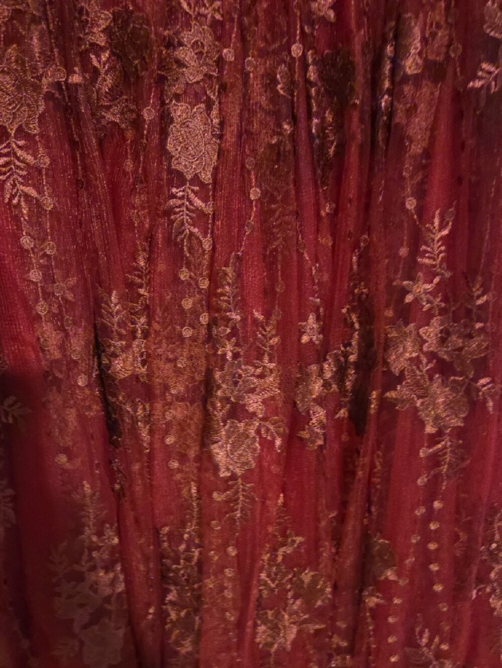 JessaKae Burgundy Lace Midi Dress with Flutter Sleeves - Picture 6 of 9